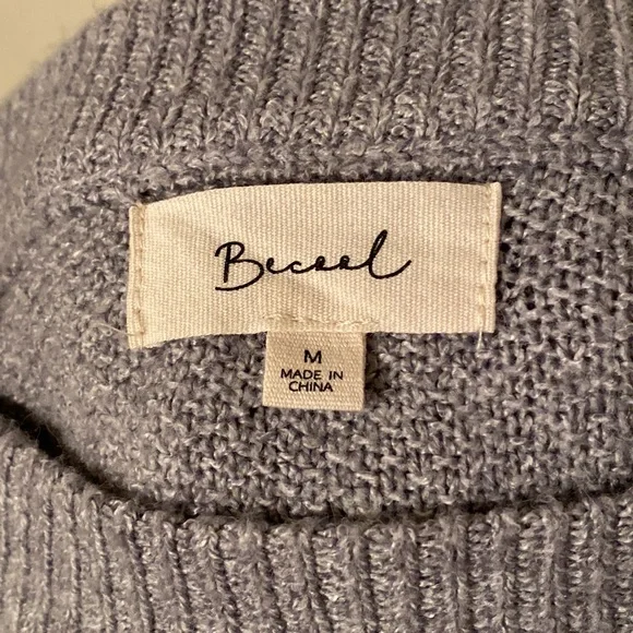 NWOT Becool Long Sleeve Striped Tunic Crewneck Sweater - Picture 4 of 5